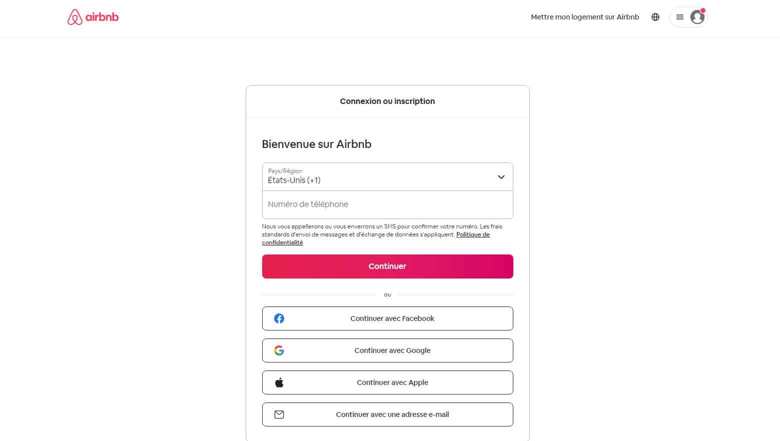 compte Airbnb
