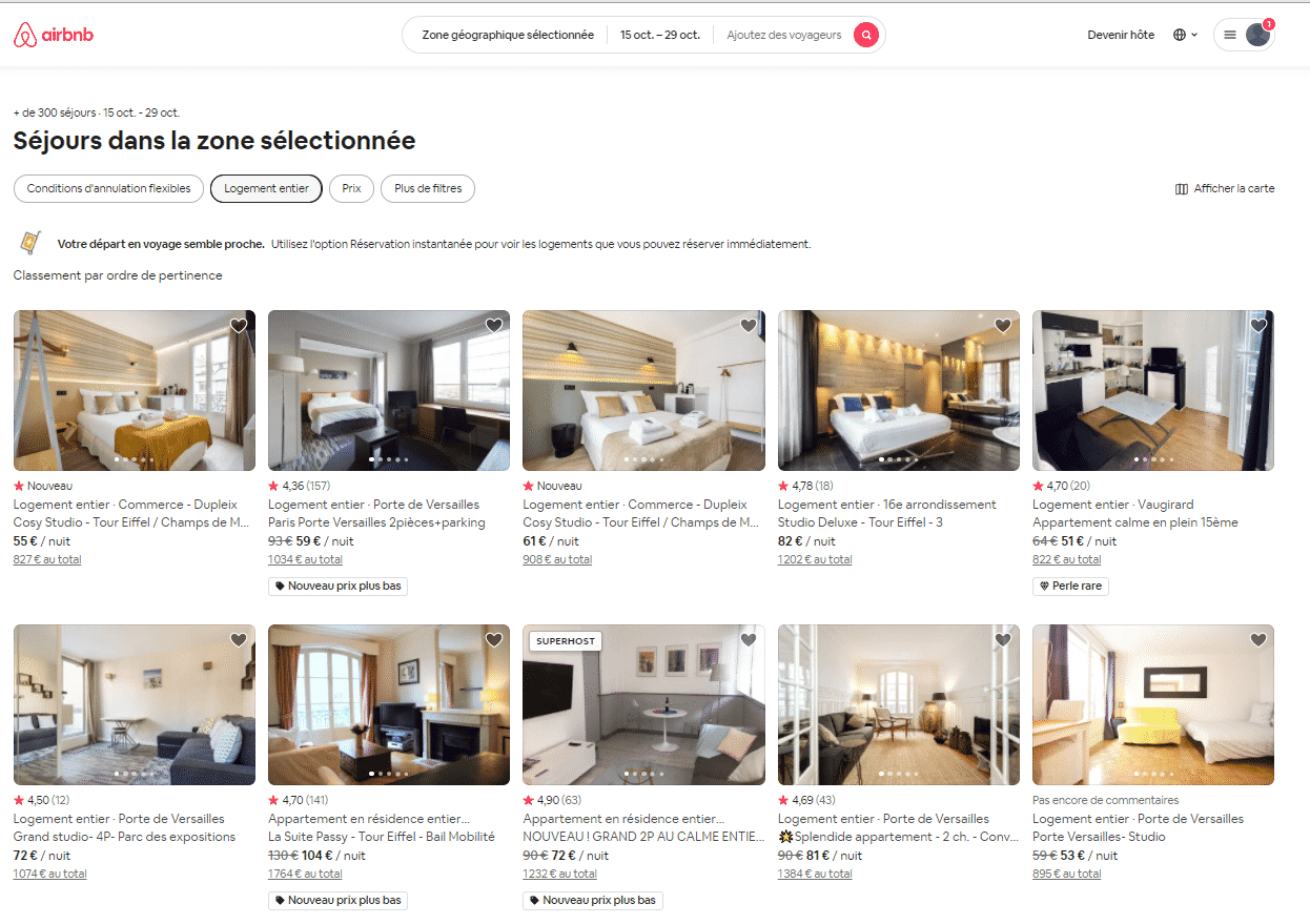 chambre privée Airbnb