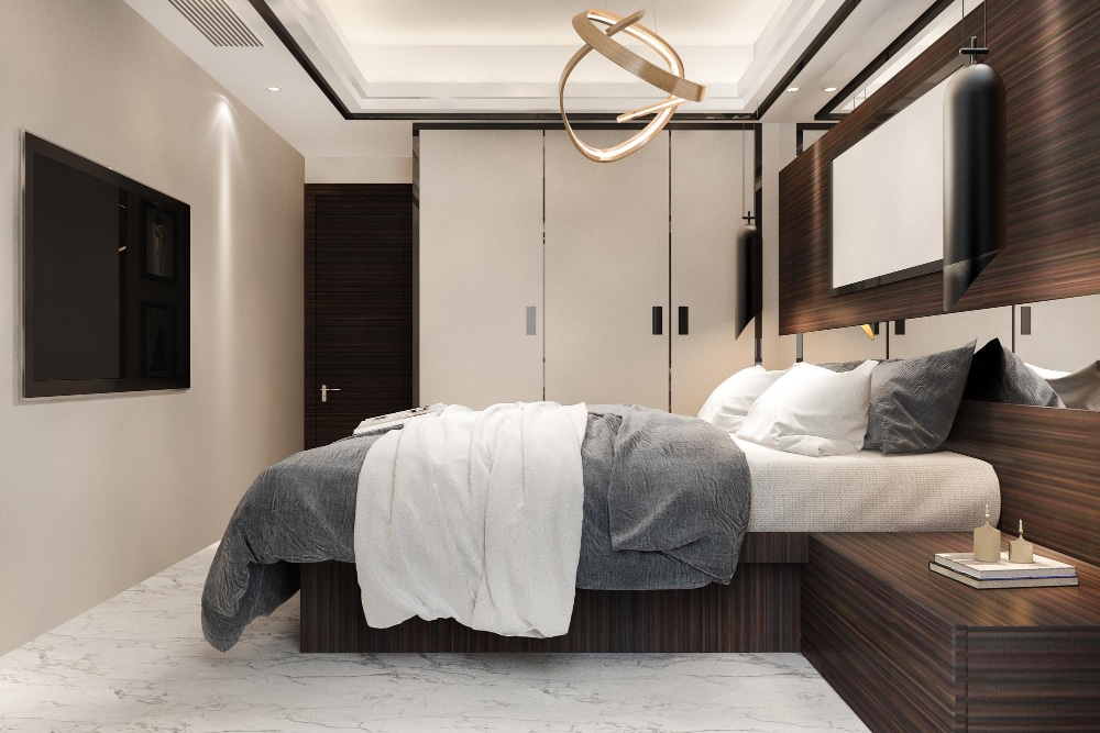 Une suite moderne et luxueuse, où le design contemporain rencontre le confort ultime pour une expérience d'hébergement inoubliable