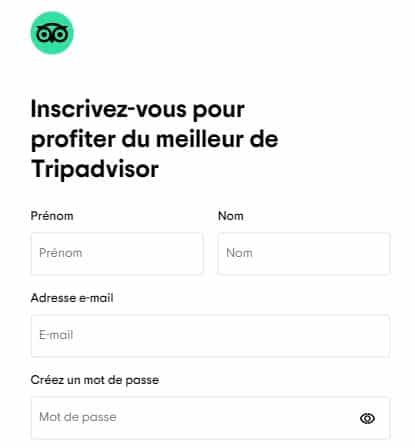 creer compte Tripadvisor